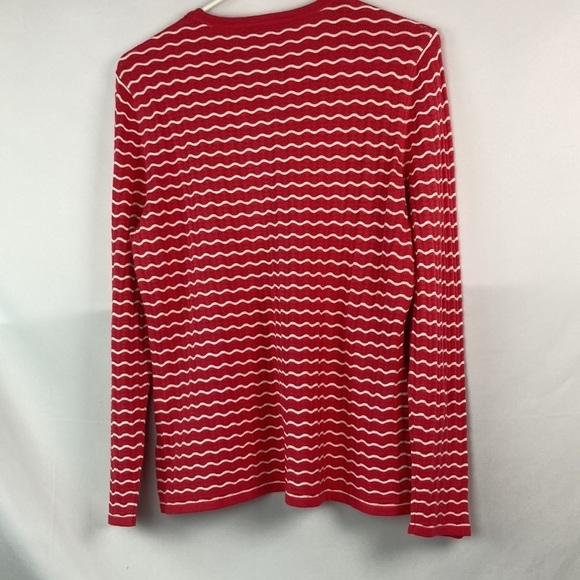 J. McLaughlin coral pink sweater with pearl like buttons nwot large - Picture 6 of 6